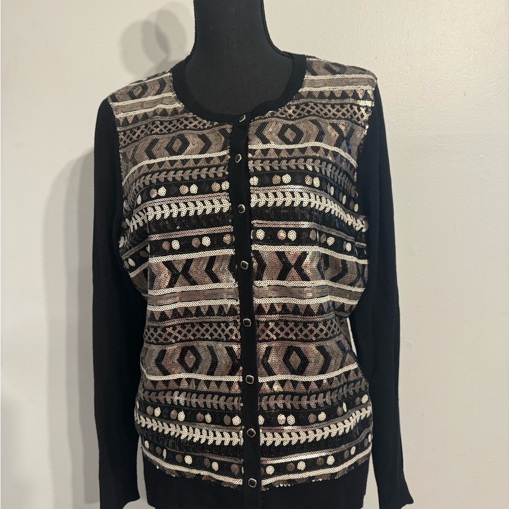 Black sequin cardigan- charter club